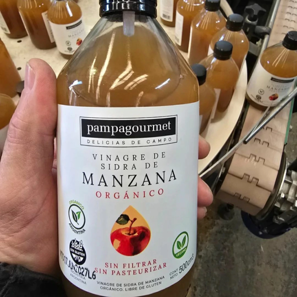 Vinagre de manzana orgánico con la madre Pampa Gourmet